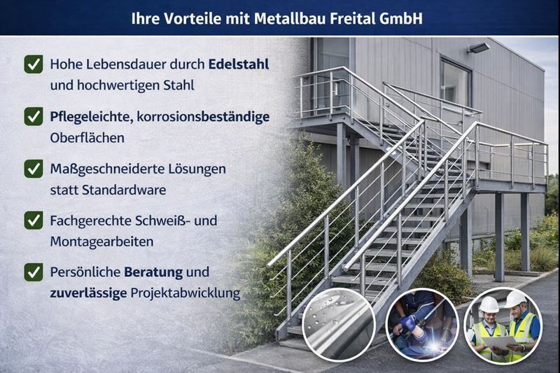 Metalltreppe Edelstahl Außenbereich